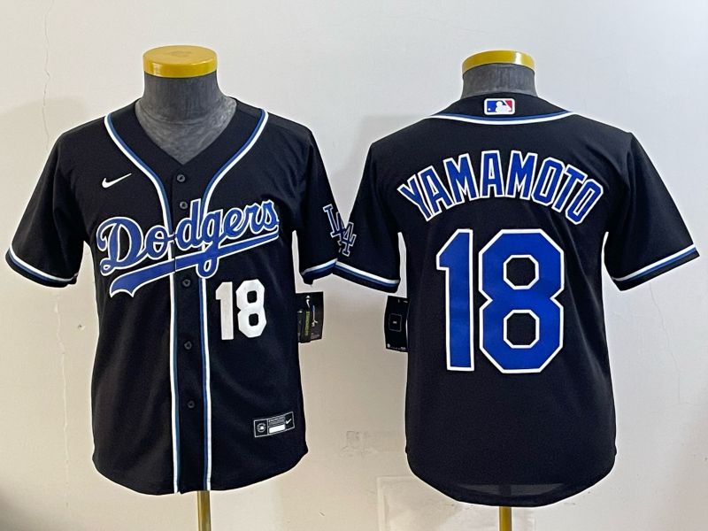 Women Nike 2026 Los Angeles Dodgers #18 Yamamoto Black Game MLB Jersey 077->women mlb jersey->Women Jersey